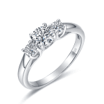 Serenelle Three-Stone Moissanite Ring (0.7 Ct)