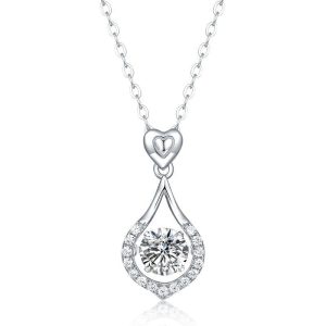 Solenya Shine Moissanite Teardrop Necklace (1 Ct)