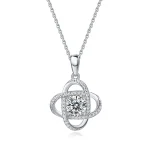 Lunaria Moissanite Halo Necklace (1 Ct)