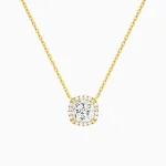 Virelle Radiance Luxe Halo Diamond Necklace (14K Gold)