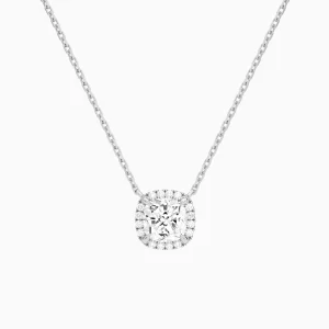 Virelle Radiance Luxe Halo Diamond Necklace (14K Gold)