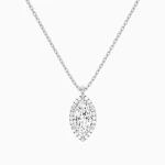 Solara Halo Diamond Pendant Necklace (14K Gold)