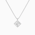 Lucine Bezel Solitaire Diamond Pendant Necklace (14K Gold)