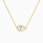 Céline Bezel Solitaire Diamond Necklace (14K Gold)