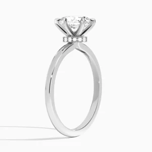 Soraya Six-Prong Hidden Halo Engagement Ring (14K Gold)