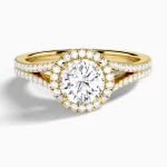 Aurielle Grand Pavé Halo Engagement Ring (14K Gold)