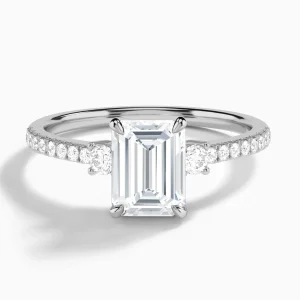Lyra Classic Three-Stone Diamond Engagement Ring
