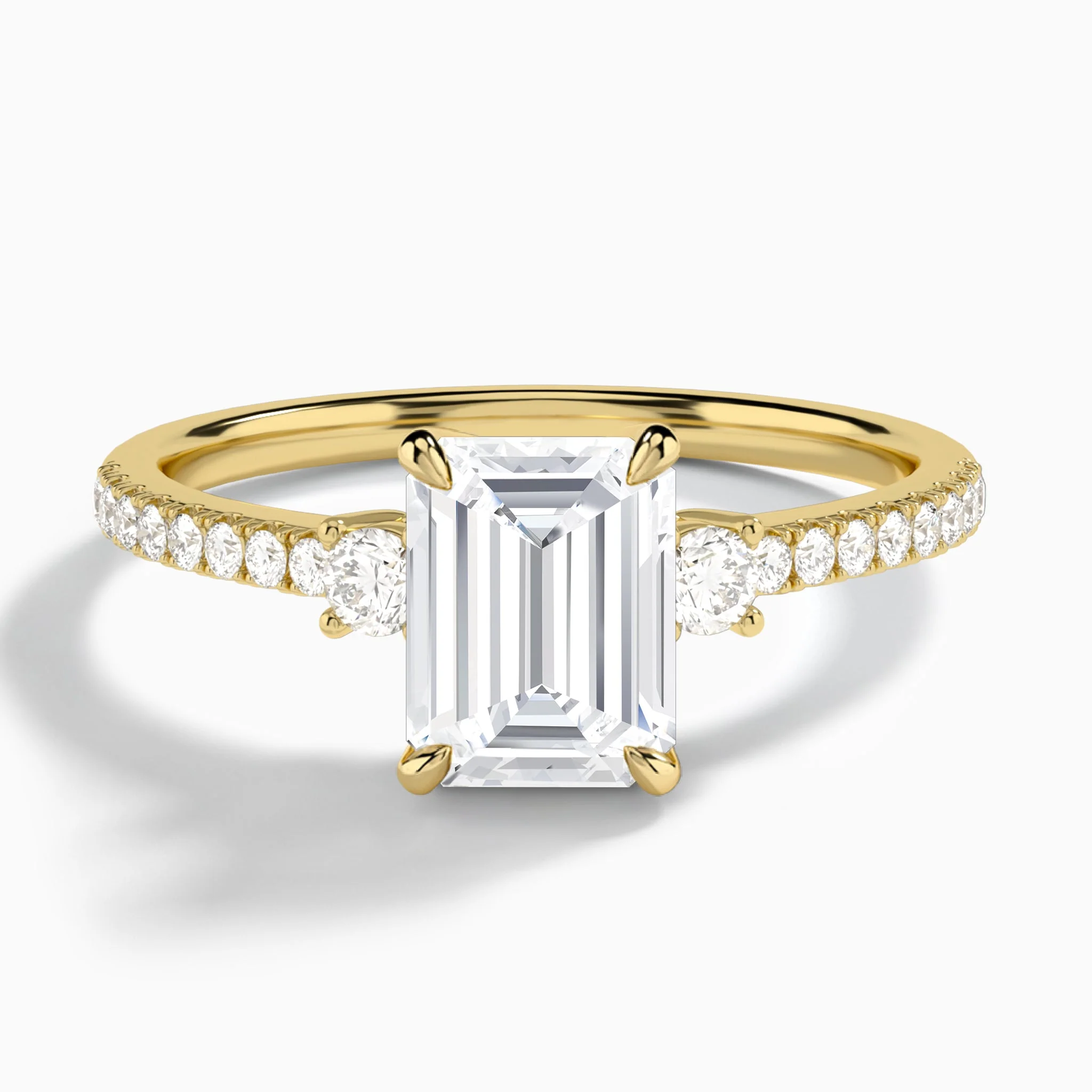 Lyra Classic Three-Stone Diamond Engagement Ring (14K Gold)
