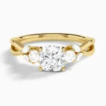 Odette Vintage Three-Stone Diamond Engagement Ring