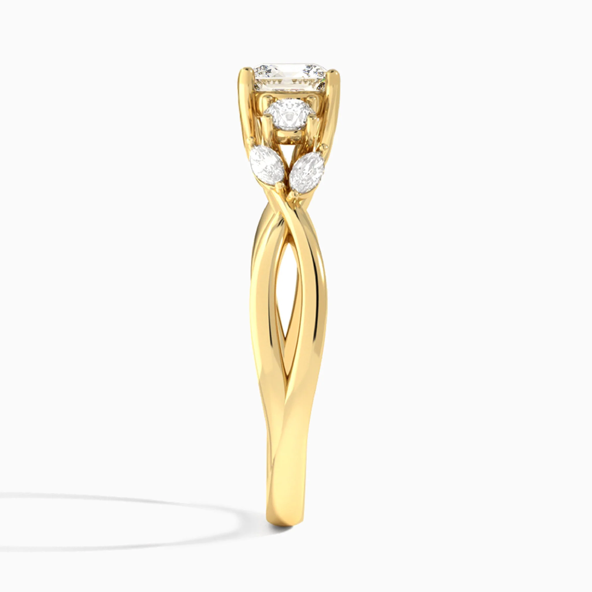 Odette Vintage Three-Stone Diamond Engagement Ring - Image 3