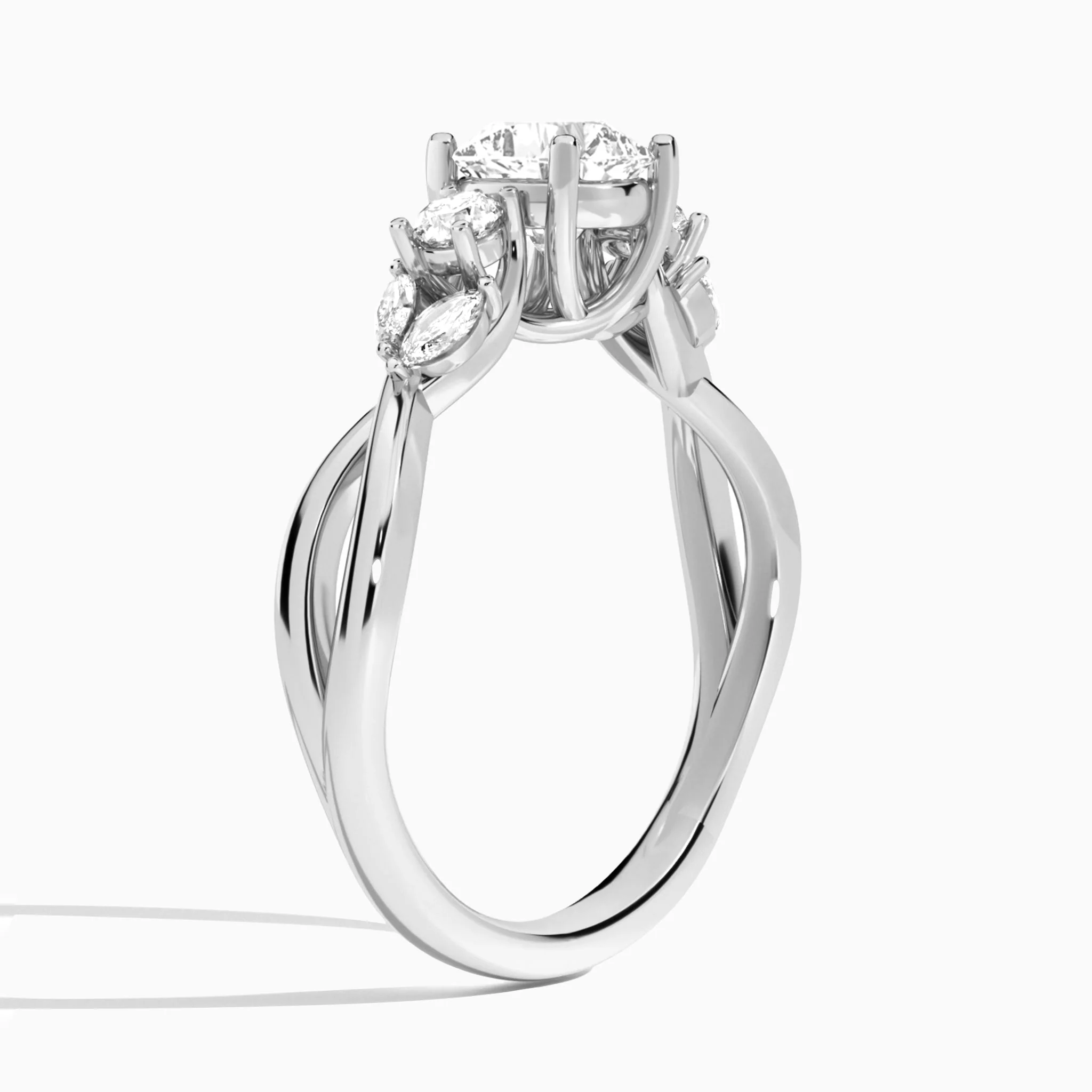 Odette Vintage Three-Stone Diamond Engagement Ring (14K Gold) - Image 3