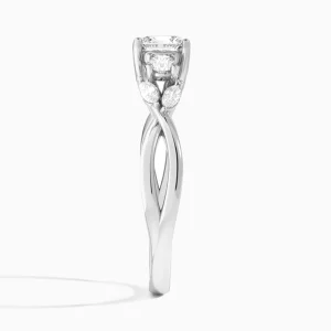 Odette Vintage Three-Stone Diamond Engagement Ring (14K Gold)