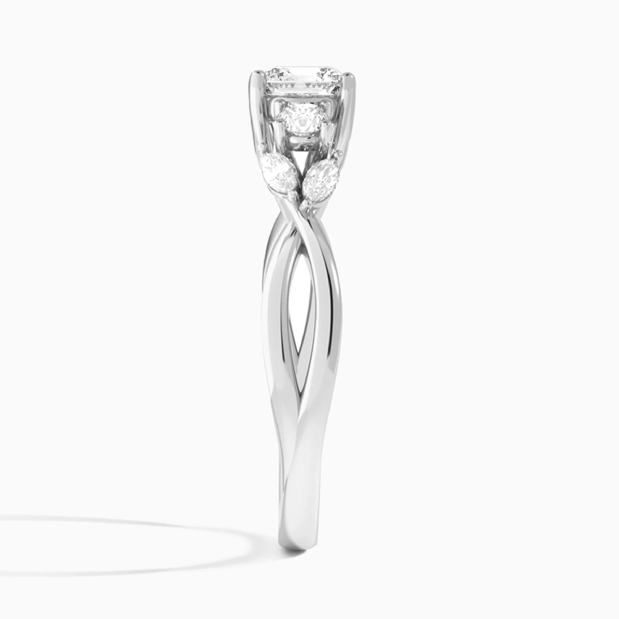 Odette Vintage Three-Stone Diamond Engagement Ring (14K Gold) - Image 2