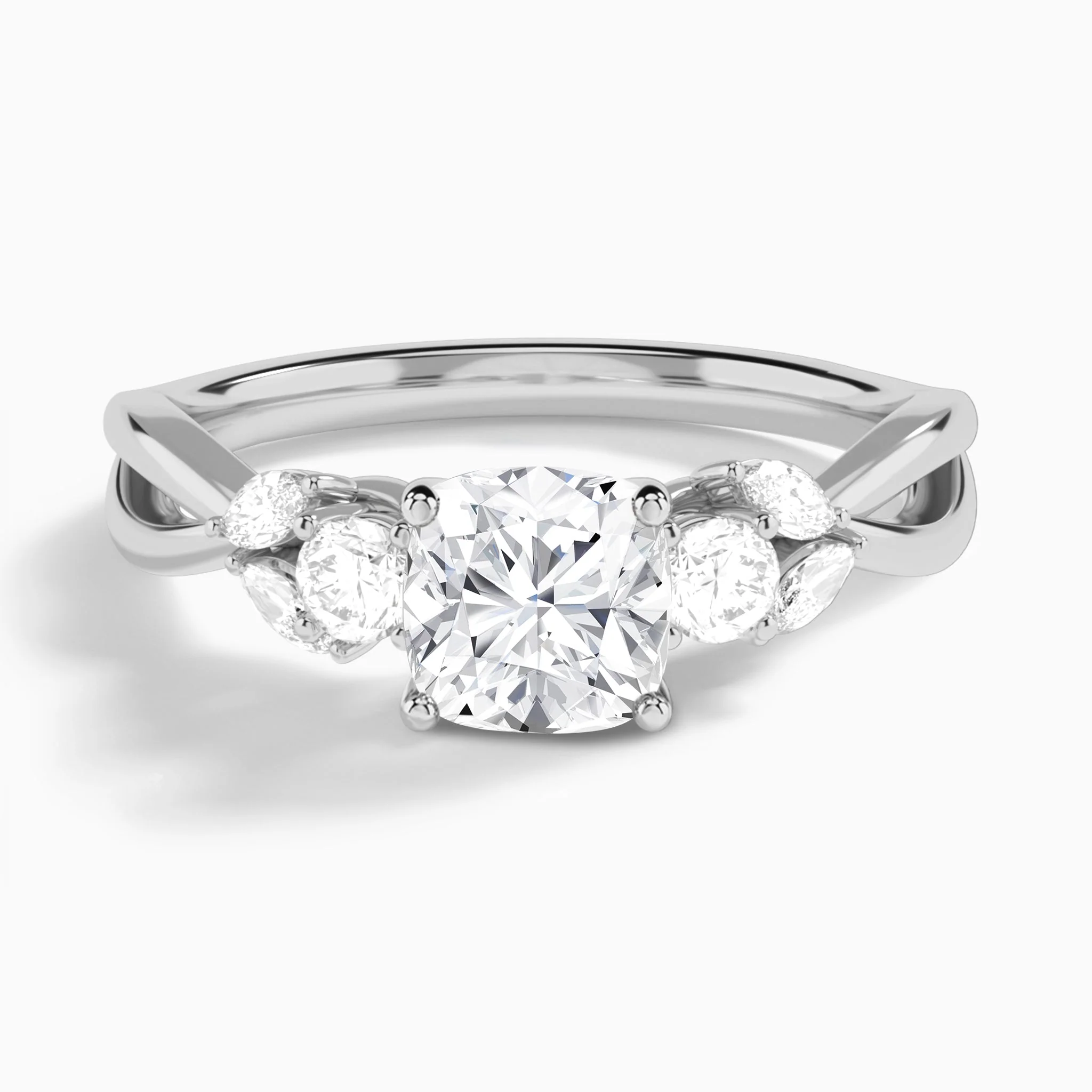 Odette Vintage Three-Stone Diamond Engagement Ring (14K Gold)